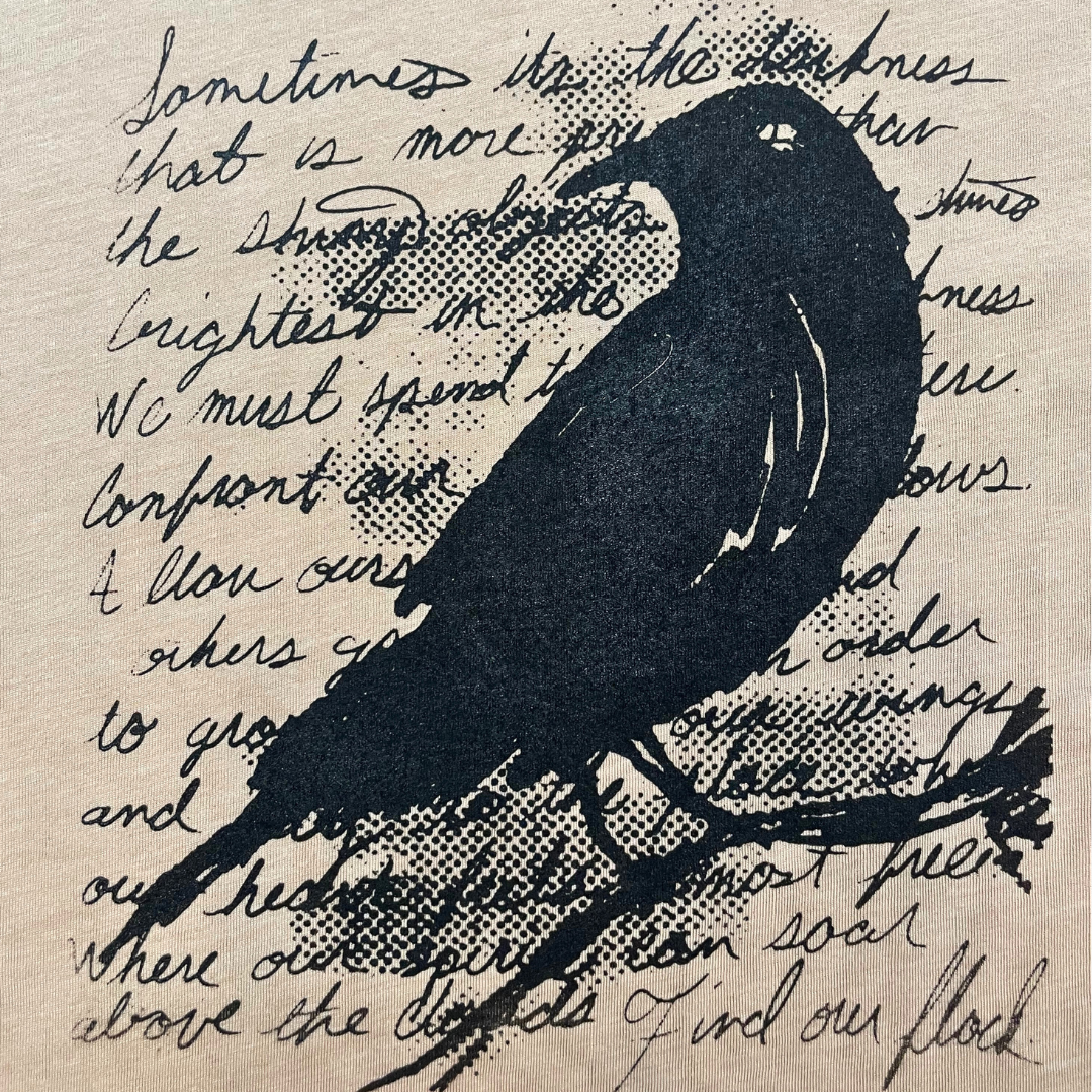 Beige Crow Short Sleeve T-shirt