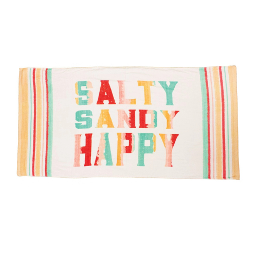 Salty Sandy Happy Beach Towel