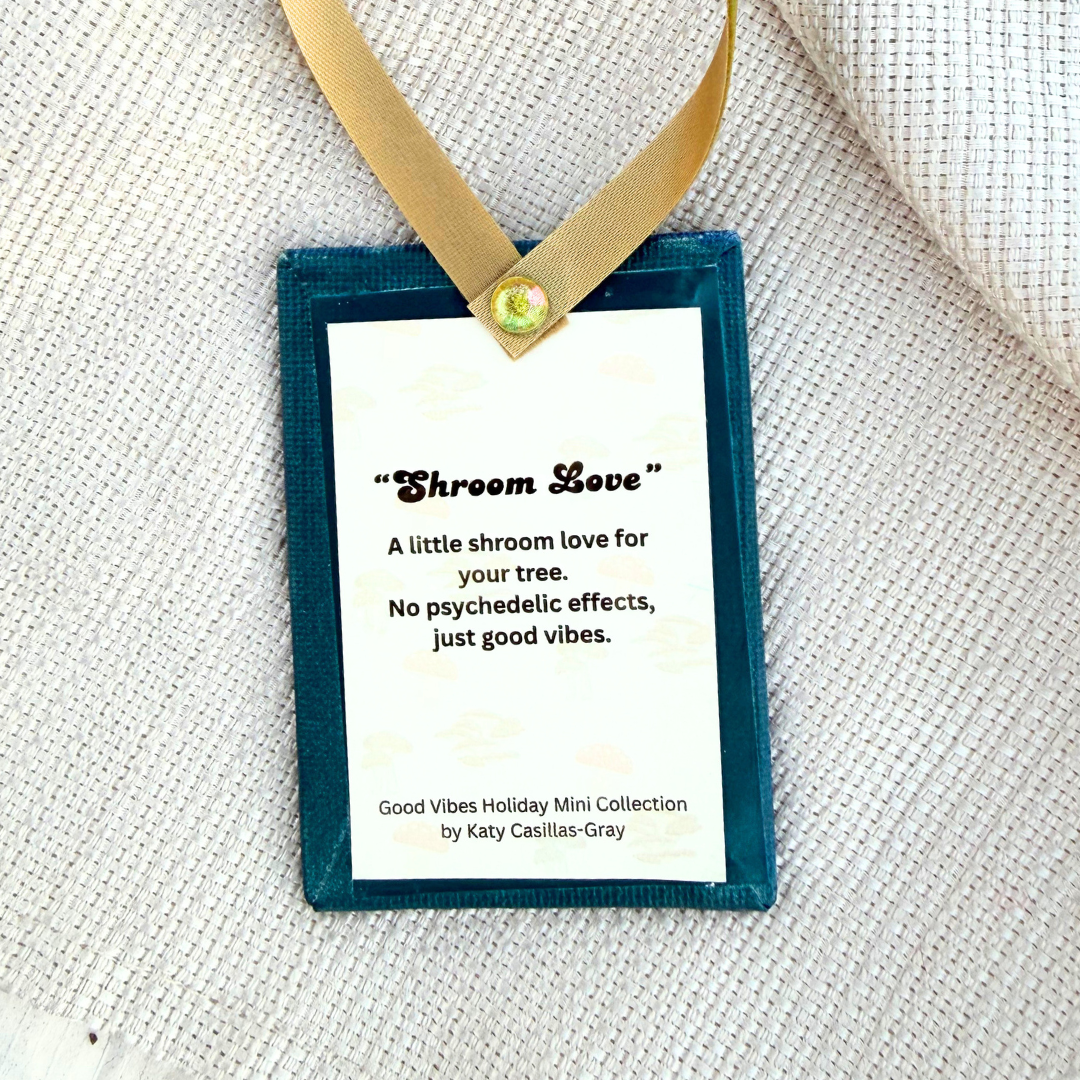 Shroom Love-Ornaments-Mini Paintings-Magenta Mushroom Edition