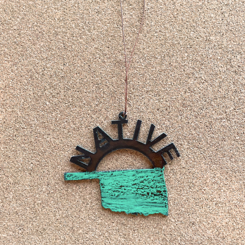 Hanging Native Oklahoma Metal Ornament