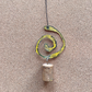 Metal Wind Chime Ornament, Yellow Painted Spiral with Bell