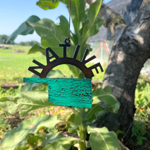 Hanging Native Oklahoma Metal Ornament