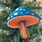 Wooden Handpainted Mushroom Ornaments- Blue