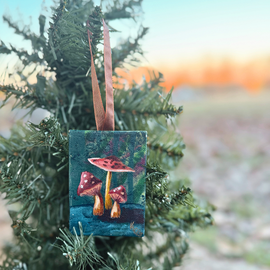 Shroom Love-Ornaments-Mini Paintings-Brown Mushroom Edition