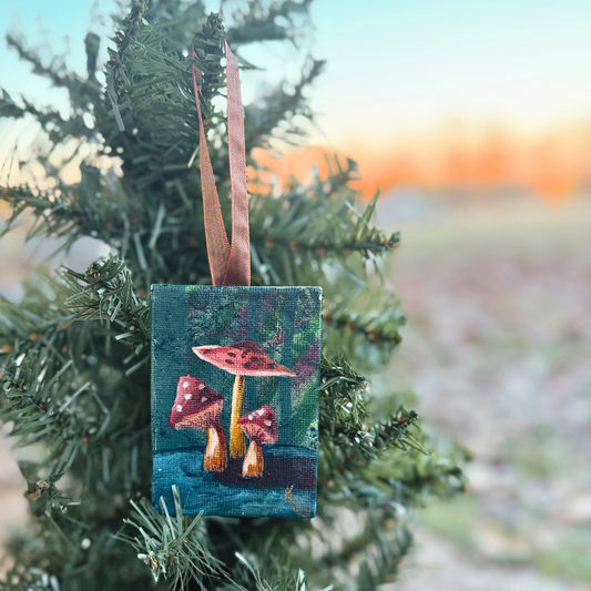 Shroom Love-Ornaments-Mini Paintings-Brown Mushroom Edition