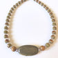 Earth Tone Wood and Rhinestone Beaded Necklace