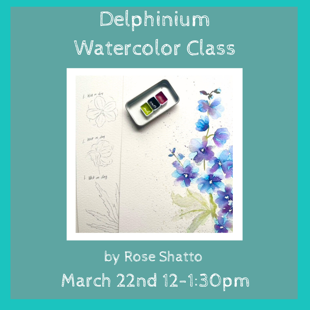 Delphinium Watercolor Class