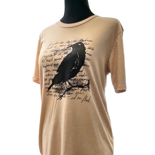 Beige Crow Short Sleeve T-shirt