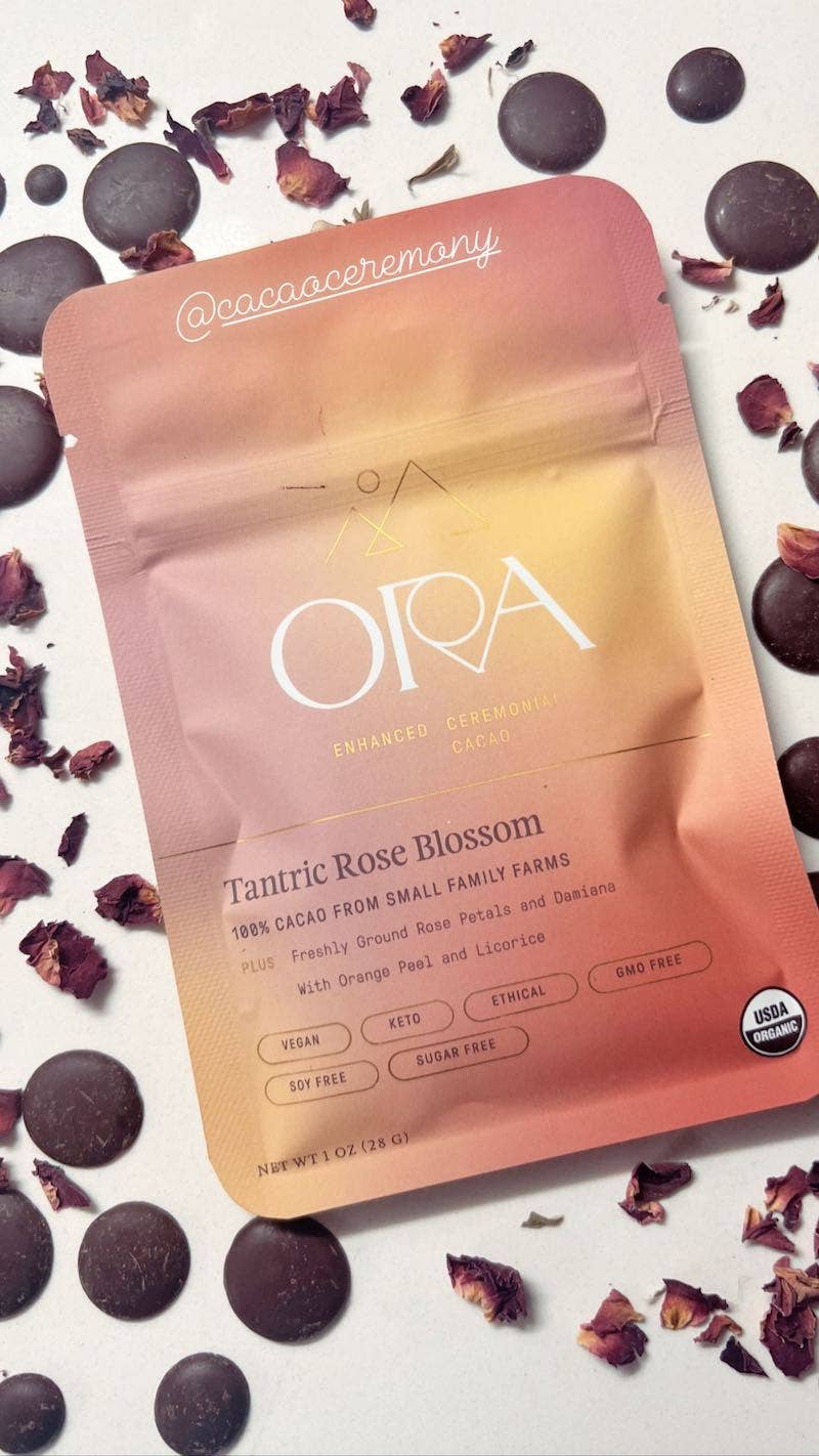 Tantric Rose Blossom Cacao - Organic Ceremonial Chocolate: 1/2 lb