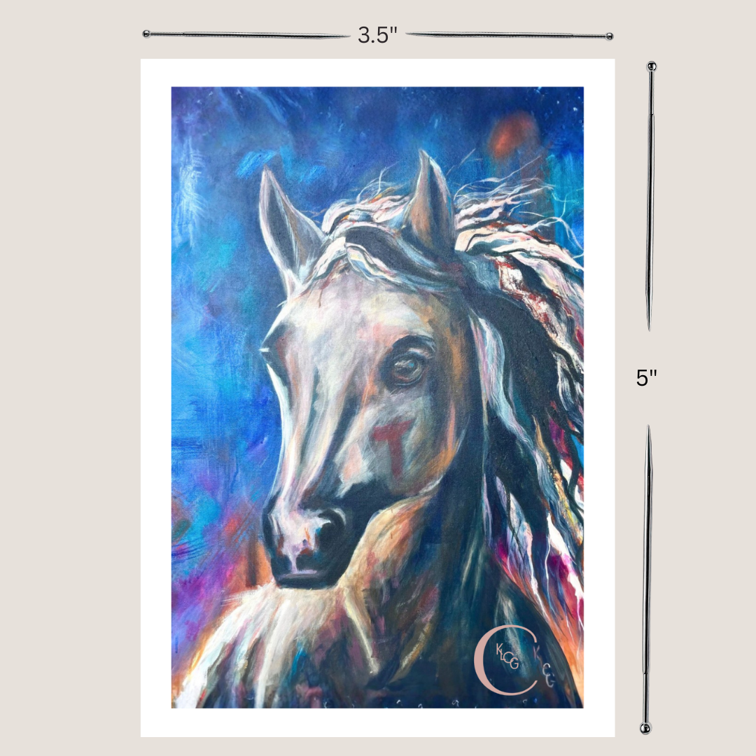 "Untamed Spirit", Collectible Mini Print | Horse Animal Art