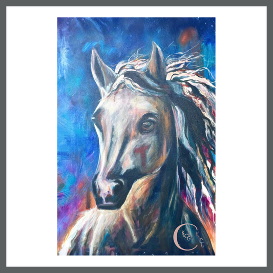 "Untamed Spirit", Collectible Mini Print | Horse Animal Art