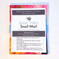 Good Vibes Snail Mail- Set of Four Artist Painted Cards, Humorous Pack