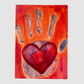 Sending Love, Hand & Heart Painting, Original Artwork