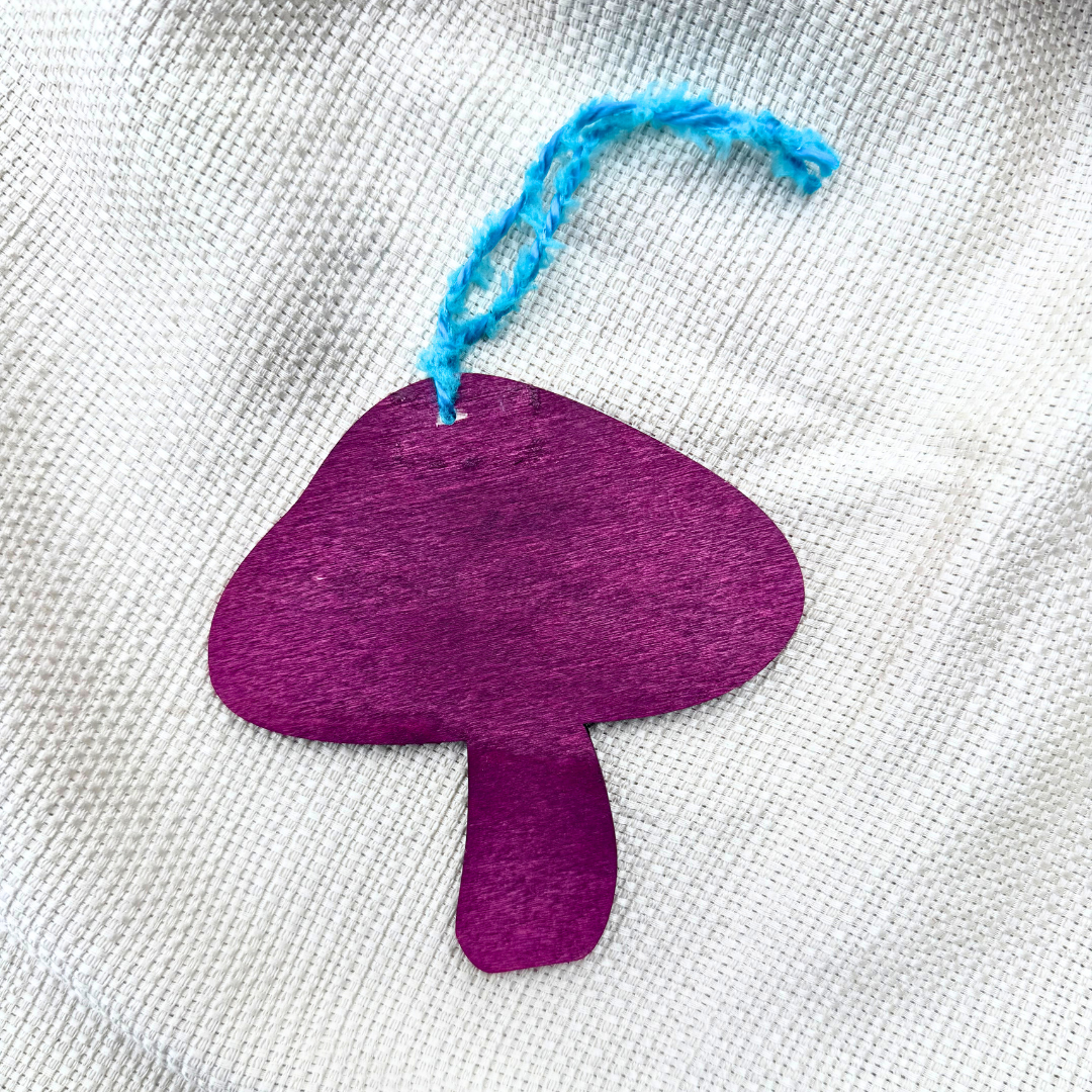 Wooden Handpainted Mushroom Ornaments- Multi-Color