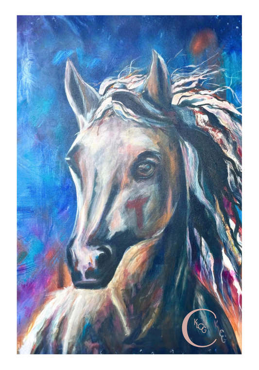 "Untamed Spirit", Collectible Mini Print | Horse Animal Art