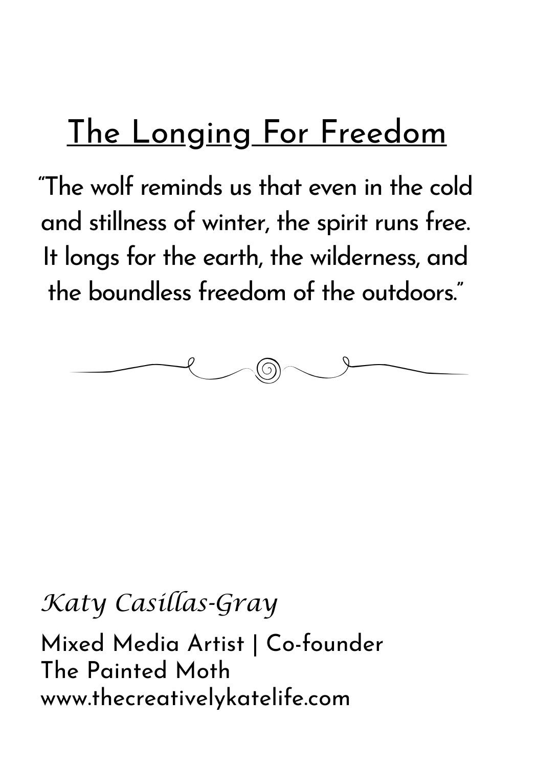Longing for Freedom, Collectible Mini Print | Symbolic Wolf Art