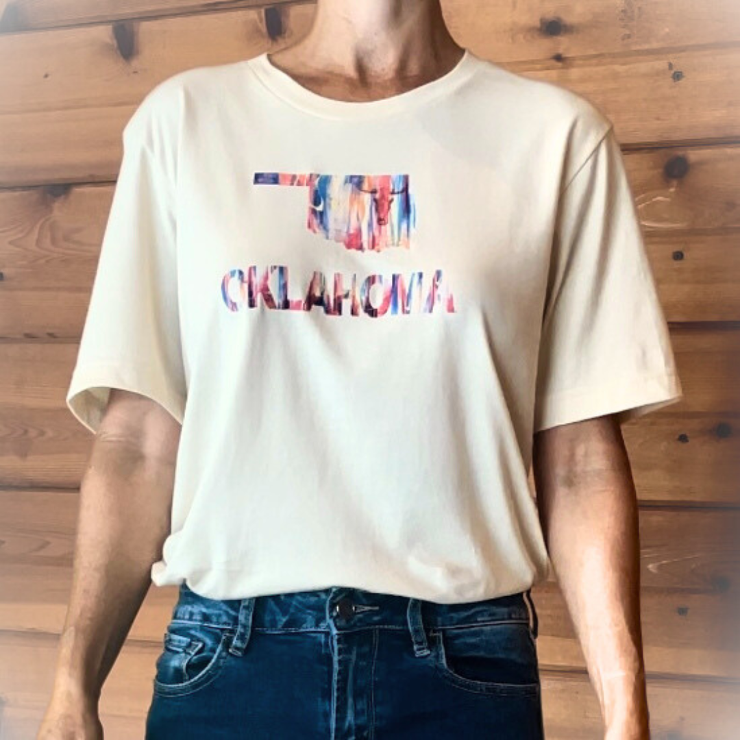 Oklahoma Cream Colored Short Sleeve T-shirt