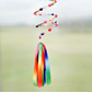 Rainbow Delight: Beaded Slinky Window Decor with Colorful Tassel