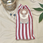 Flaxseed and Rice Eye Pillow - Red and White Stripes