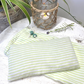 Flaxseed and Rice Eye Pillow - Green & White Stripes