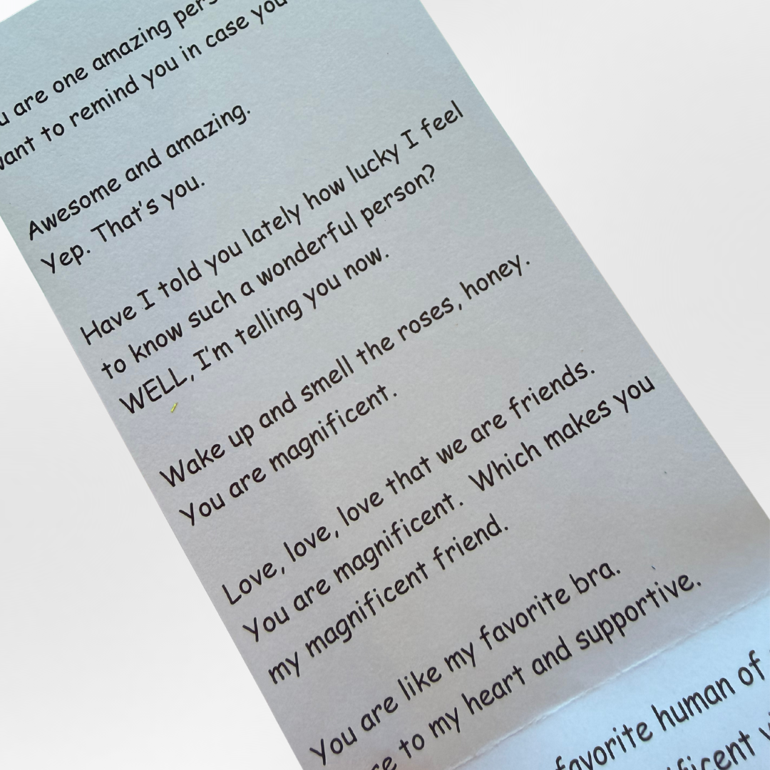 Inspirational handwritten note quotes included in the Good Vibes Snail Mail kit, designed to encourage thoughtful correspondence and meaningful connection