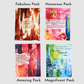 Good Vibes Snail Mail- Set of Four Artist Painted Cards, Fabulous Pack