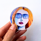 Cool Girl Sunglasses | Artist-Designed Vinyl 2.5" Round Sticker