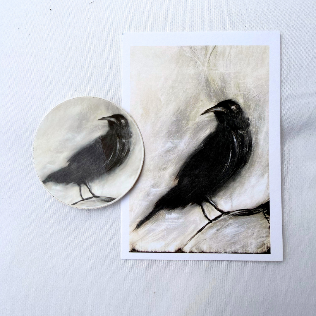 Black Crow | Artist-Designed Vinyl 2.5" Round Sticker