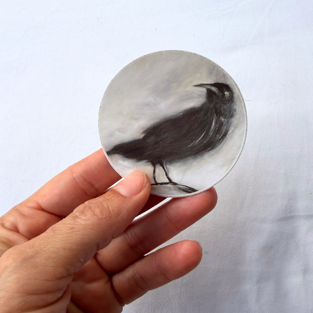 Black Crow | Artist-Designed Vinyl 2.5" Round Sticker