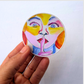 Shhh! Colorful Female Face Illustration | Artist-Designed Vinyl 2.5" Round Sticker