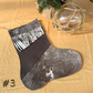 Brown Leather and Cowhide Christmas Stocking with Cowhide Fringe