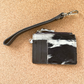 Black & White Cowhide Fur Womens Wallet with Removable Wristlet Strap