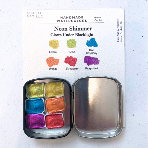 Handmade Watercolor Shimmer Color Palettes