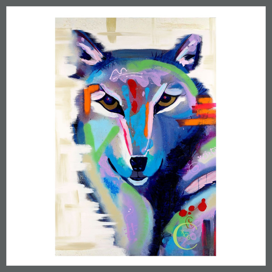 Longing for Freedom, Collectible Mini Print | Symbolic Wolf Art