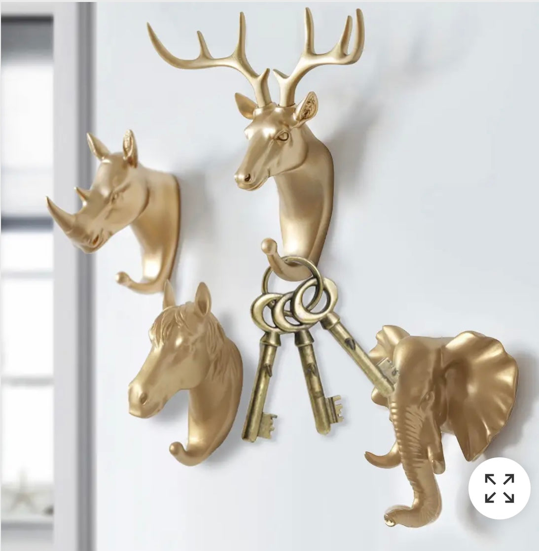 Golden Animal Key Hook