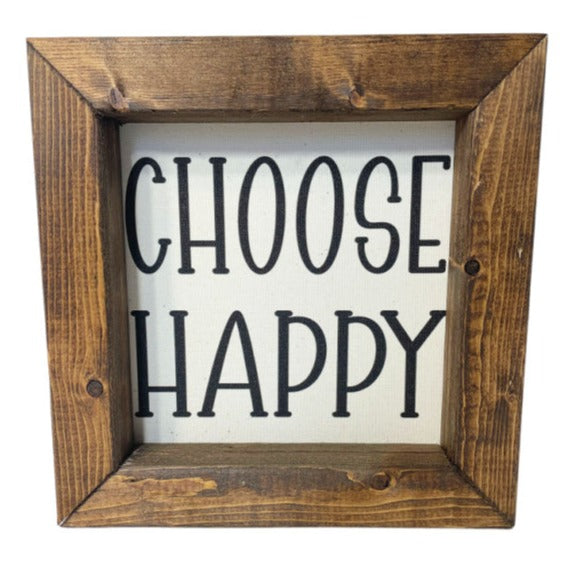 Choose Happy- Canvas Wooden Framed Sign