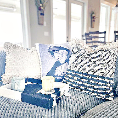 Casual Cream Colored Boho Accent Pillow with Fringe